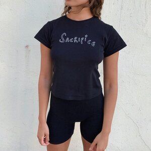 Realisation Par x Elton John 'Sacrifice' Black Baby Tee | Size S